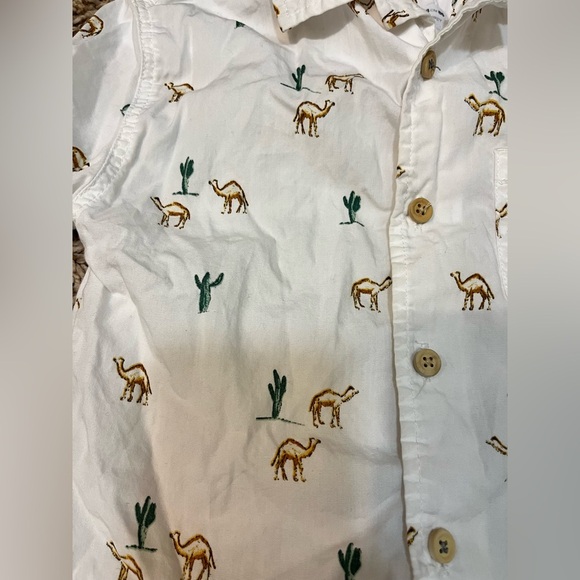 Zara Button down shirt short sleeves desert print - Picture 6 of 10